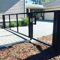 Aluminum drive gates with stainless steel cable