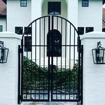 Simple round top aluminum entry gates with locks