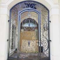 Decorative aluminum scroll gate