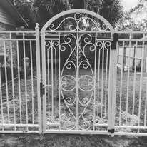 Custom aluminum scroll gate
