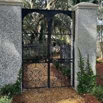 Custom wrought iron scroll gate