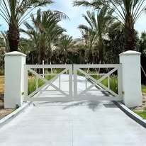 Modern aluminum column mounted gates